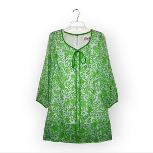 Pixie of California by Sue Webb Vintage 60s Mod Dress Green Blue